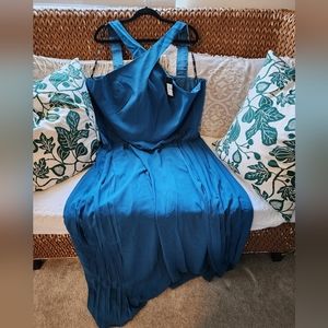 City Chic teal halter top jumpsuit, size XL (22)